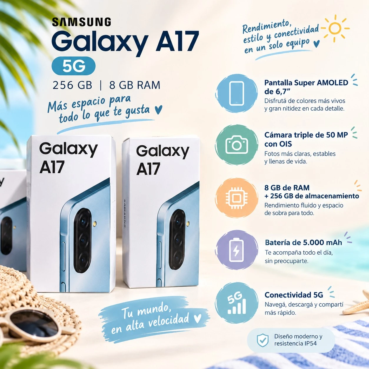  SAMSUNG GALAXY A17 5G – 256 GB / 8 GB RAM