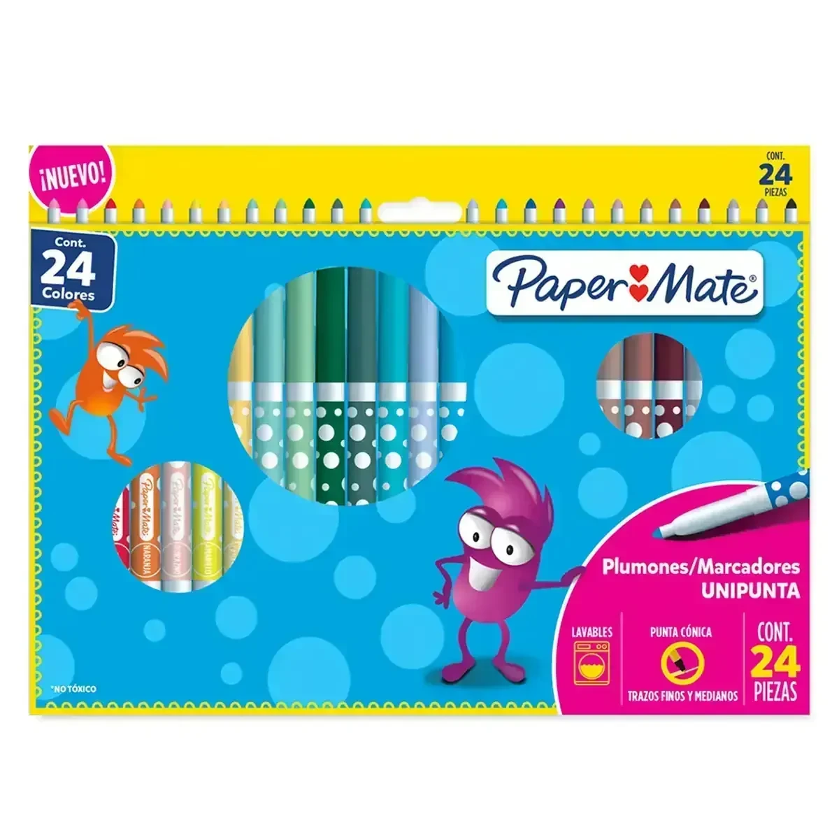 Papermate  estuche con 24 plumines de colores  3