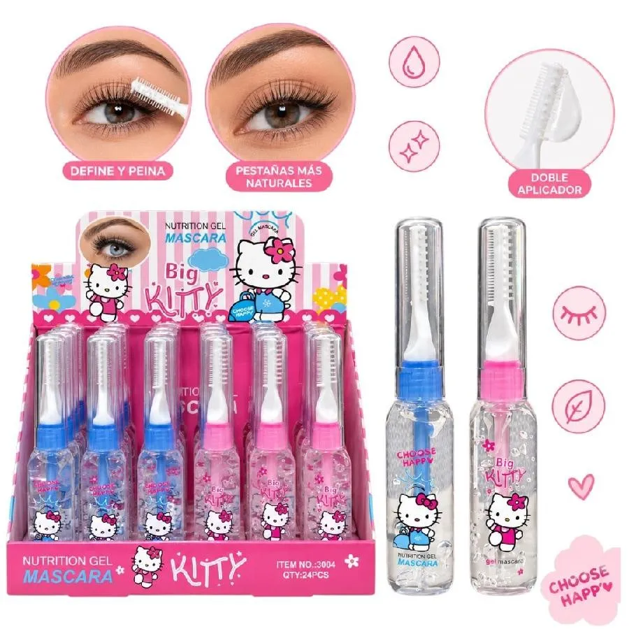 pestañina transparente con aplicador y cepillo para cejas