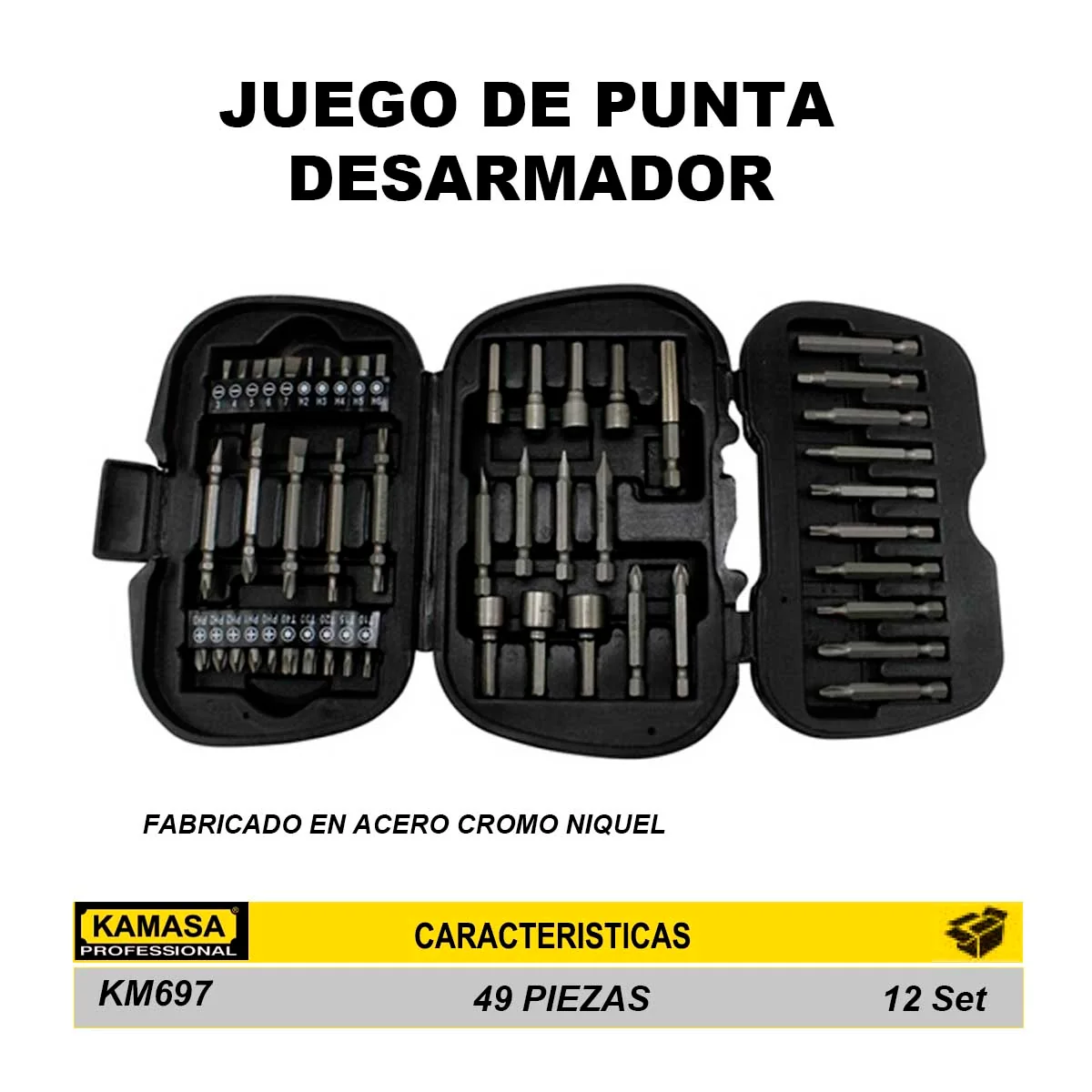 SET DE PUNTAS KM (Maleta) de 49 PZ