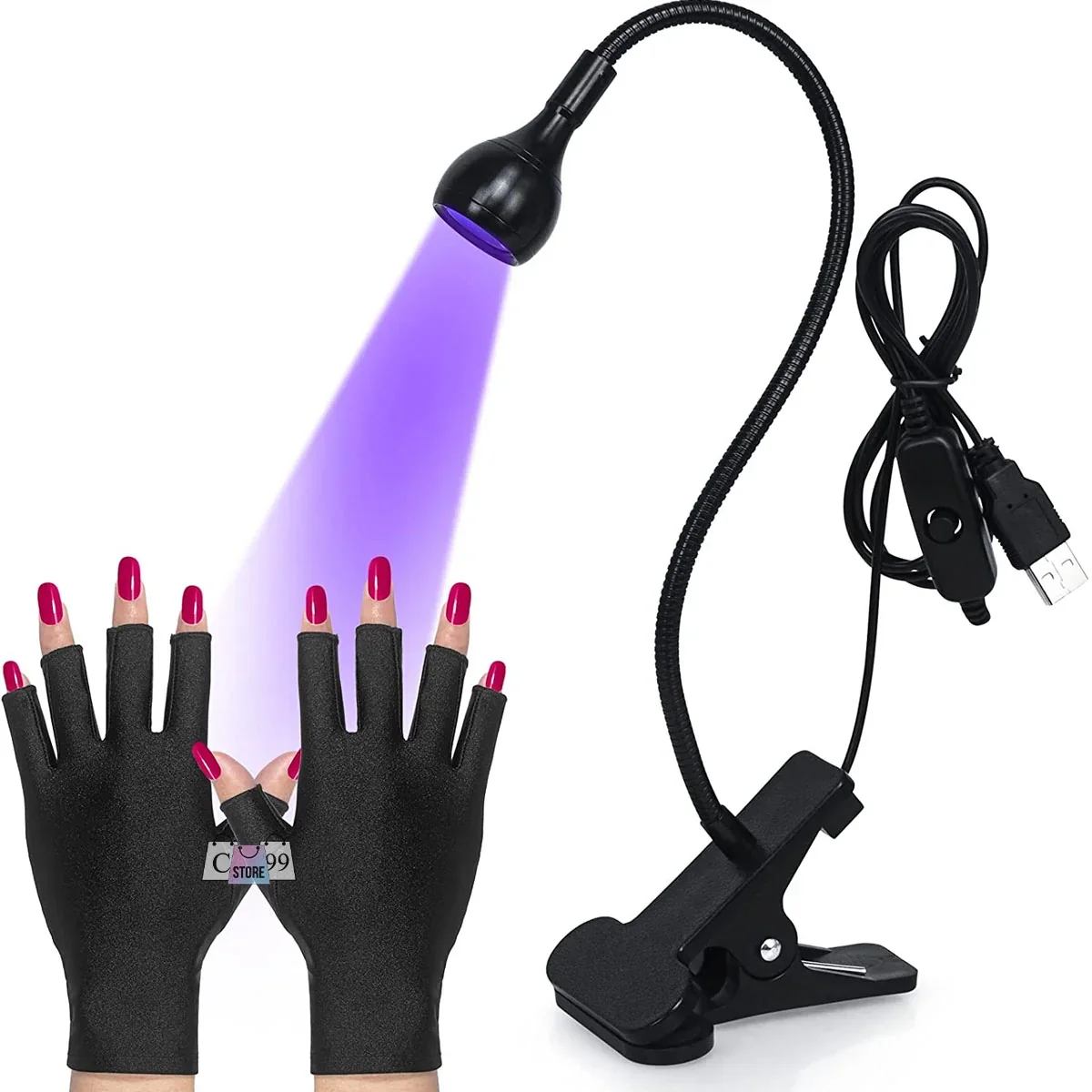 Lampara UV Para Uñas Flexible 360° Con Clip  4