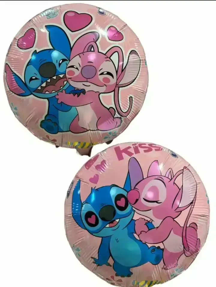 Globo redondo metalizado stitch 18 pulg