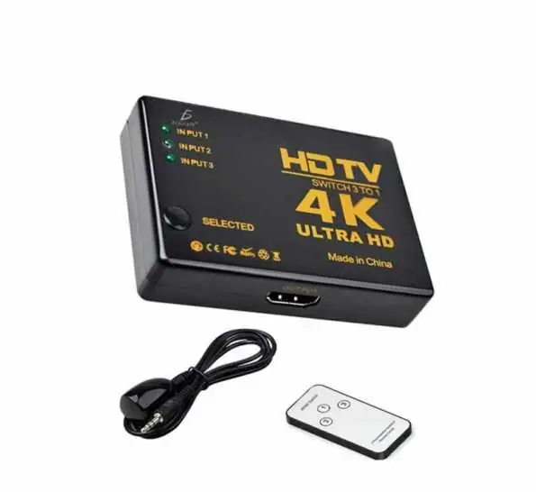 Switcher HDMI Con Control Remoto 3 Puertos 