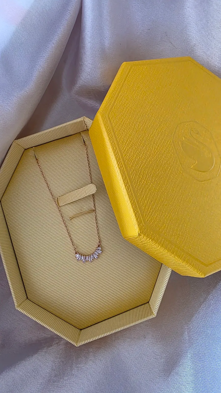 Swarovski Sunshine Rose Gold Crystal Smile Necklace 4