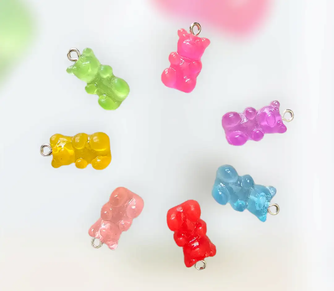 Dije de panditas de goma con argolla