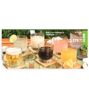 SET DE 6 VASOS CRISTAL