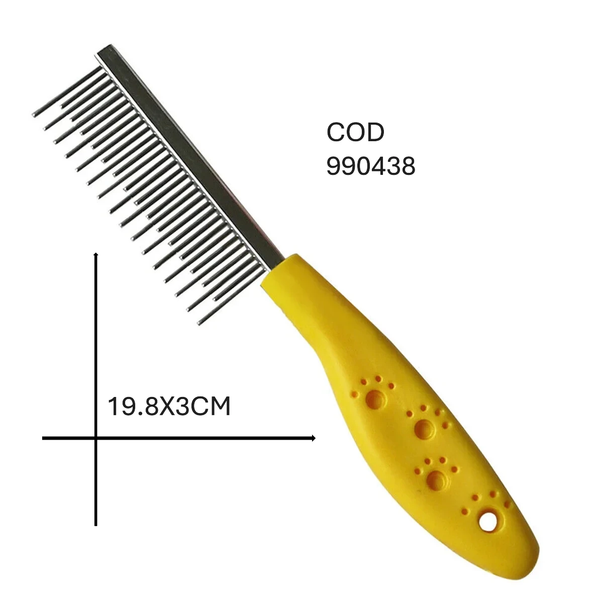 PEINE DE ACERO MUDO/MANGO PLASTICO 
