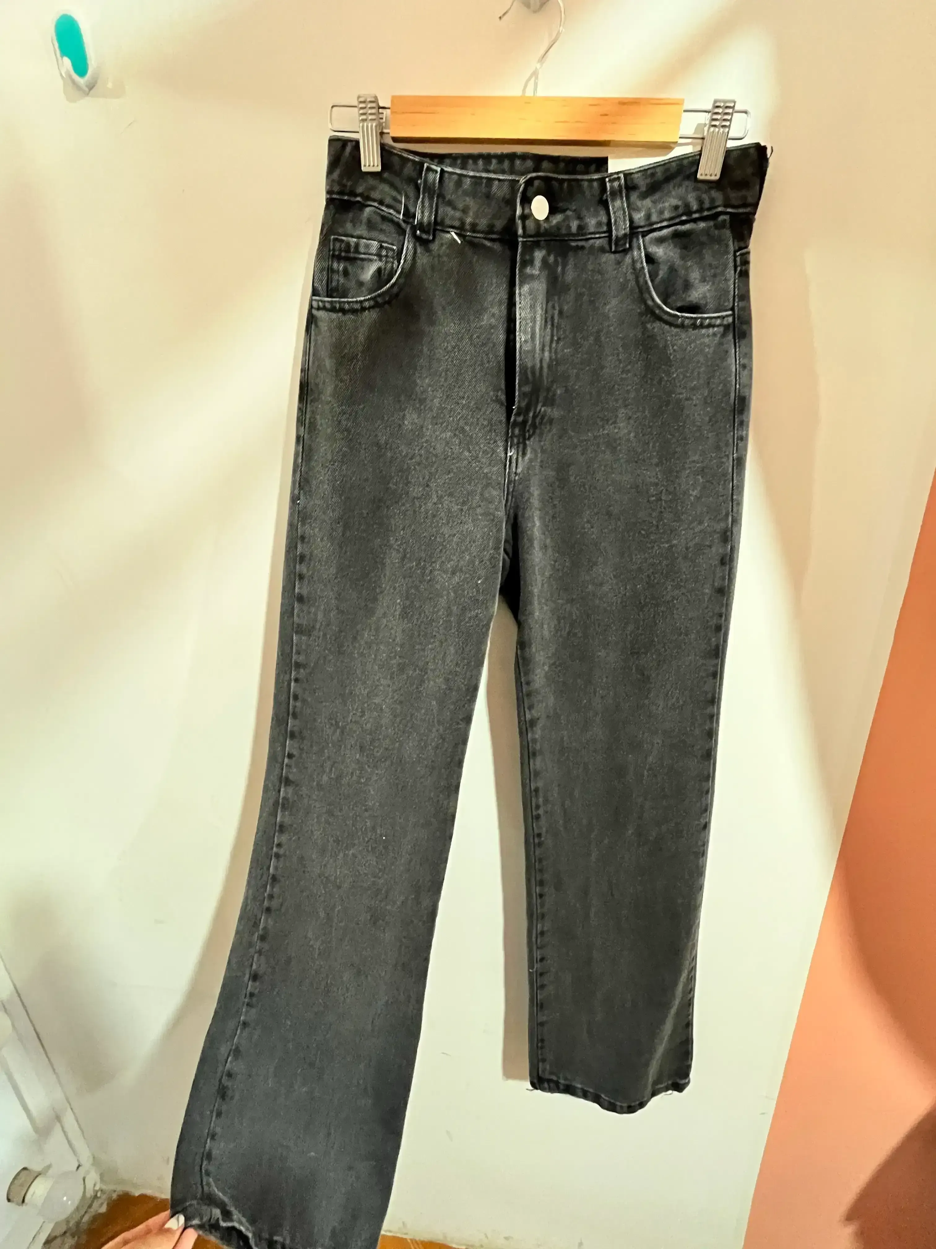 Jeans wide leg gris 3