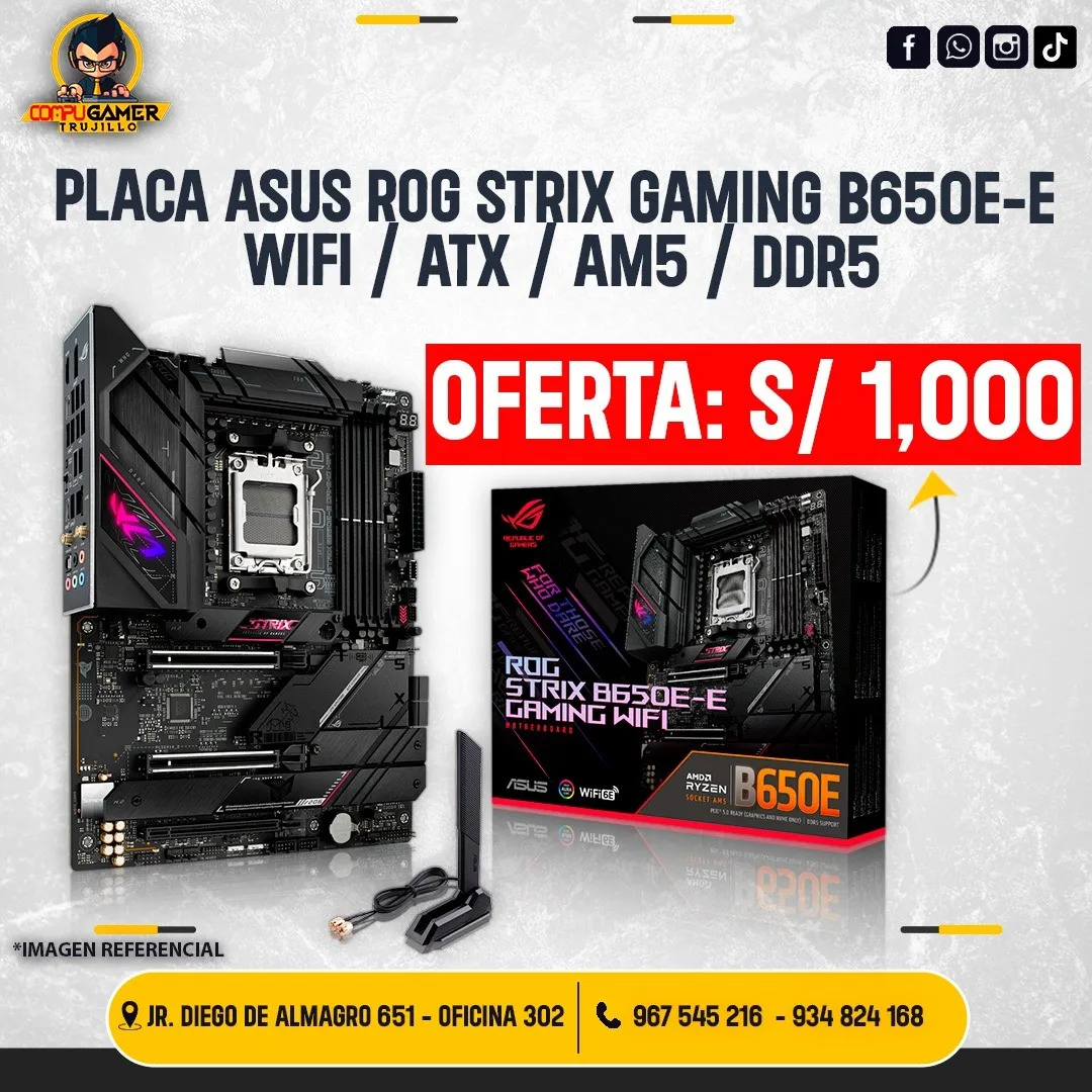 PLACA ASUS ROG STRIX GAMING B650E-E AM5, DDR5, WIFI