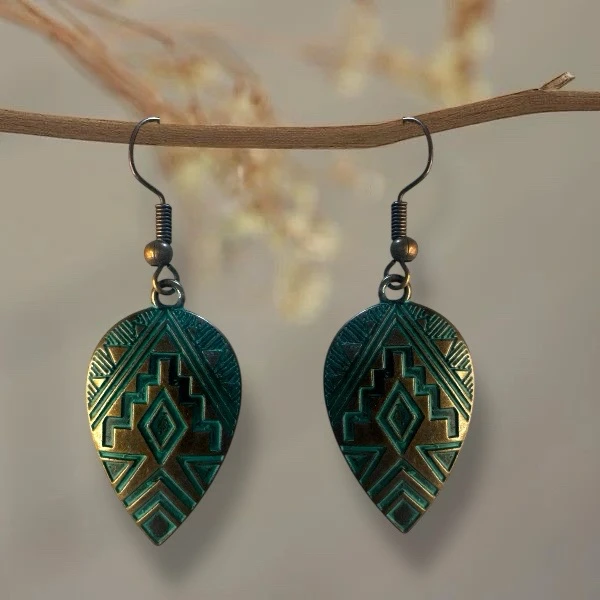 Pendientes Bohemios con diseño de hoja