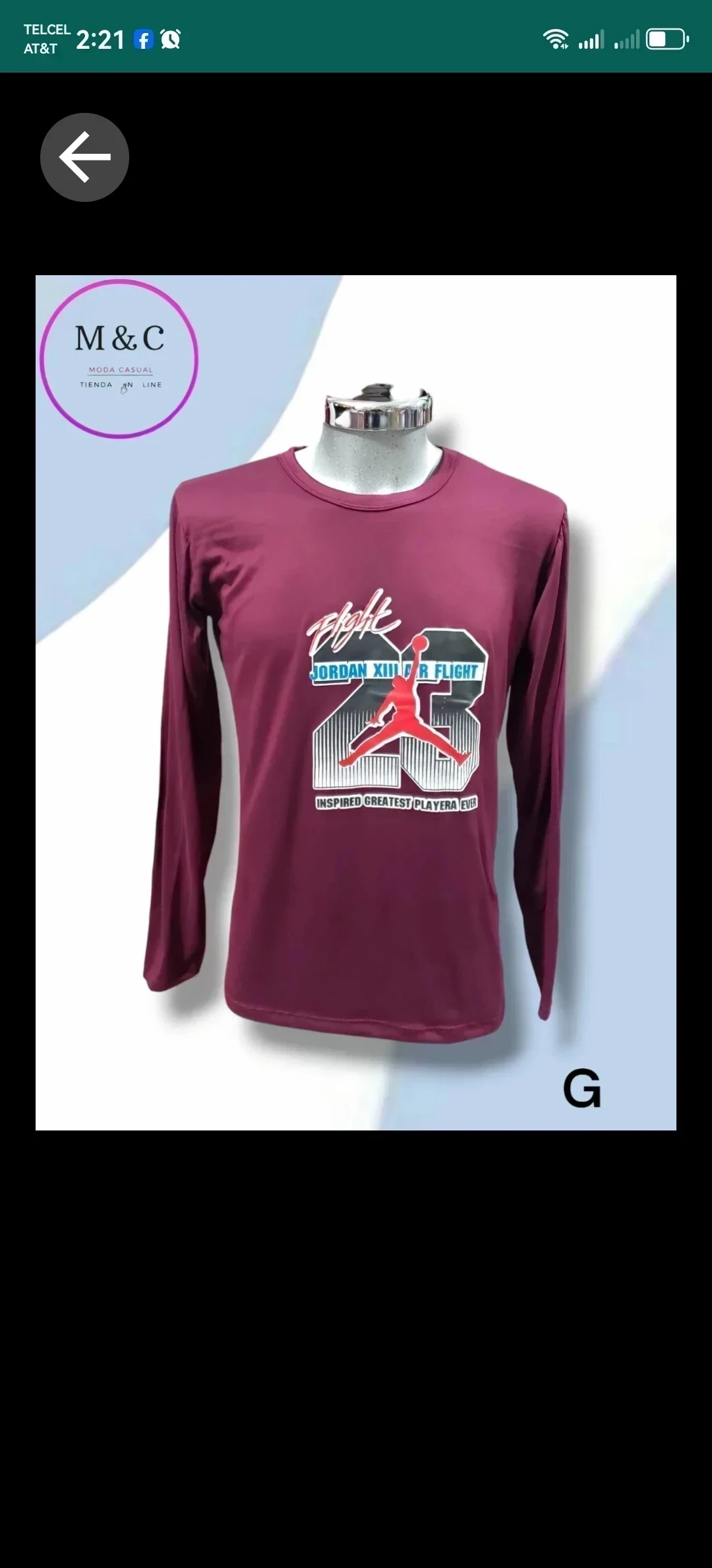 Playera G manga larga