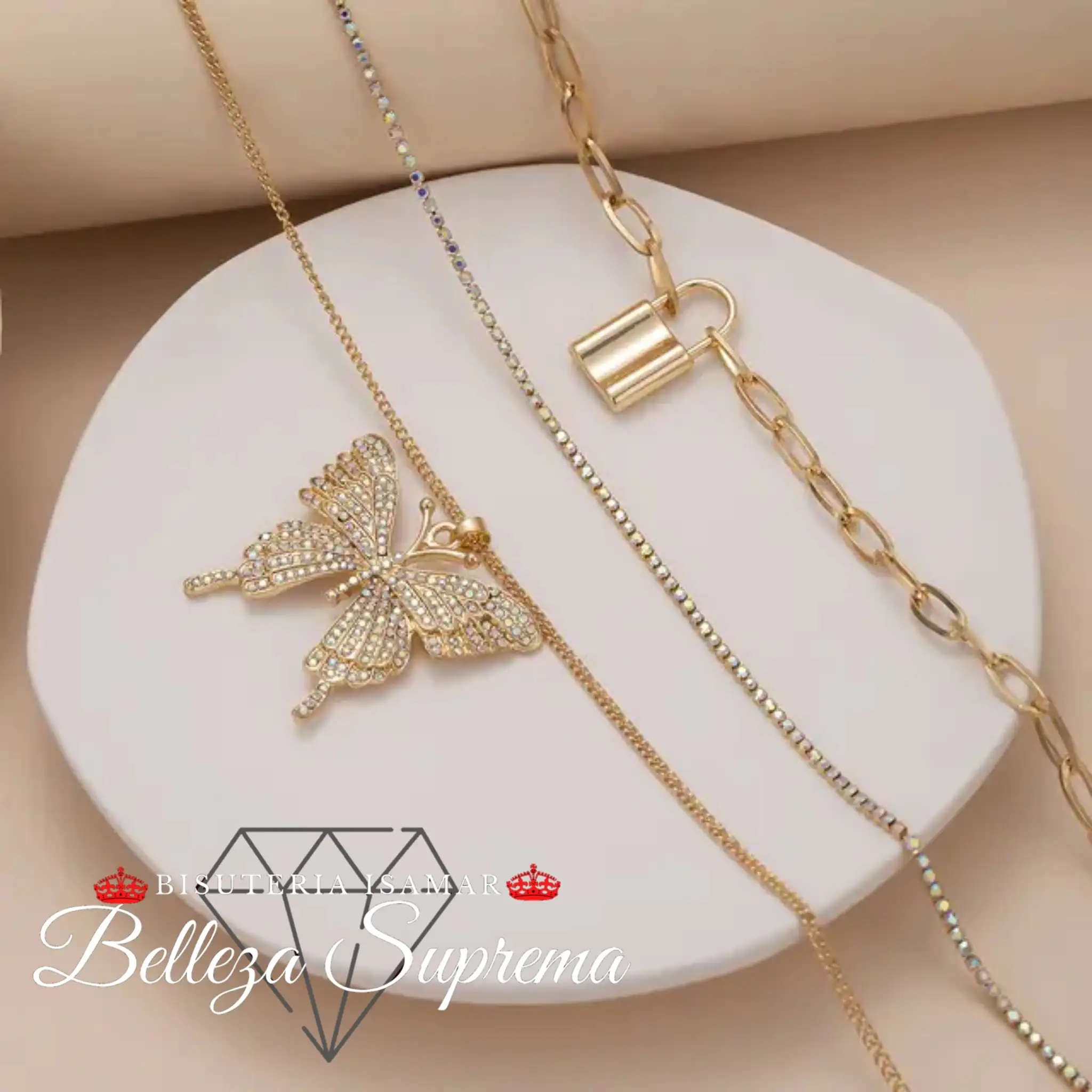 SET DE 3 COLLARES MARIPOSA  3