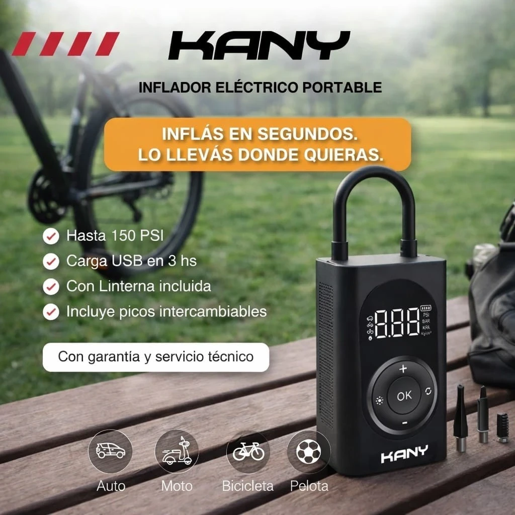 Inflador Eléctrico Portátil Kany P150 150psi 