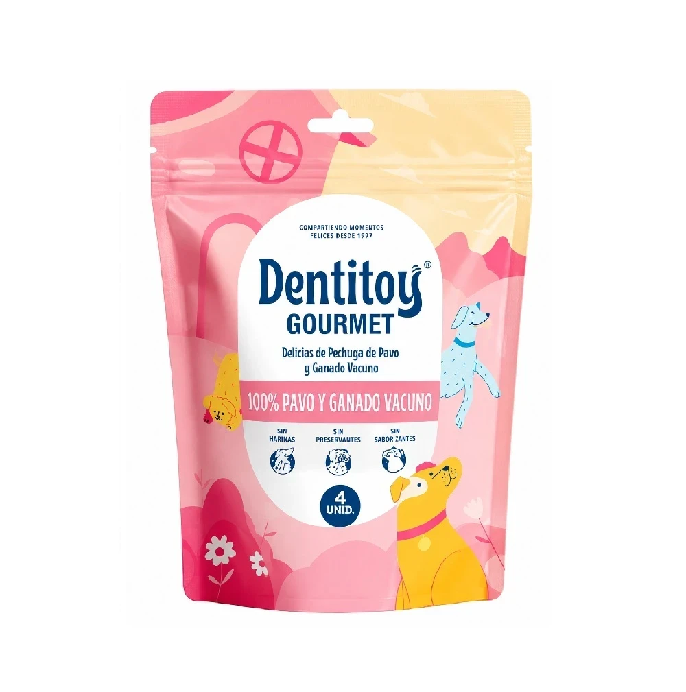 Snacks Deshidratados Gourmet Para Perros Barritas De Pavo Y Ganado Vacuno X 4 Unidades