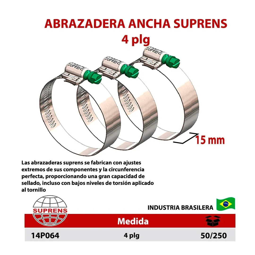 ABRAZADERA PERFORADA SUPRENS 4"