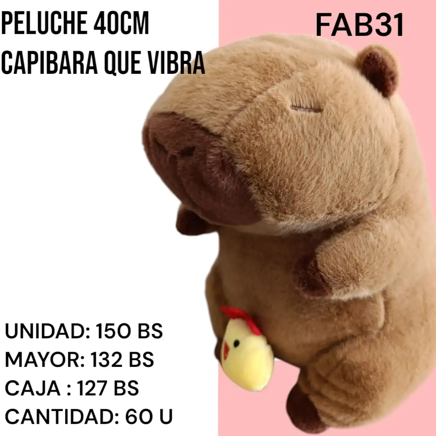 PELUCHE CAPIBARA 40 CM FAB31