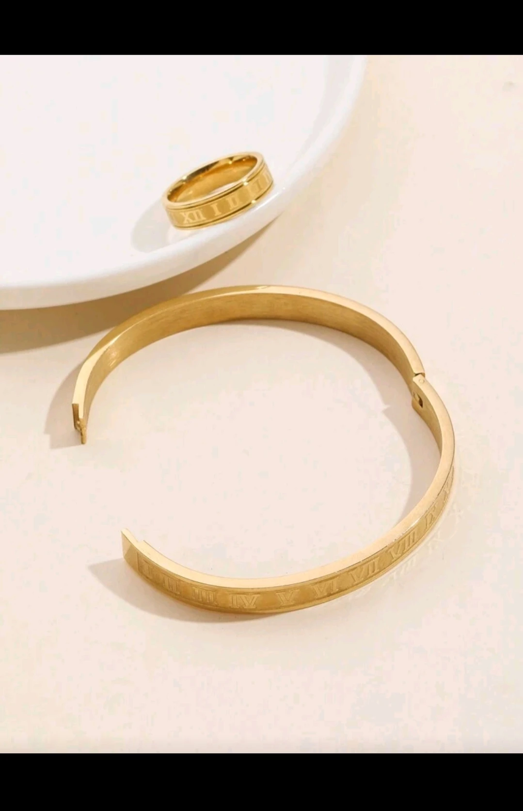 Set pulsera y anillo/ Numeros romanos 5