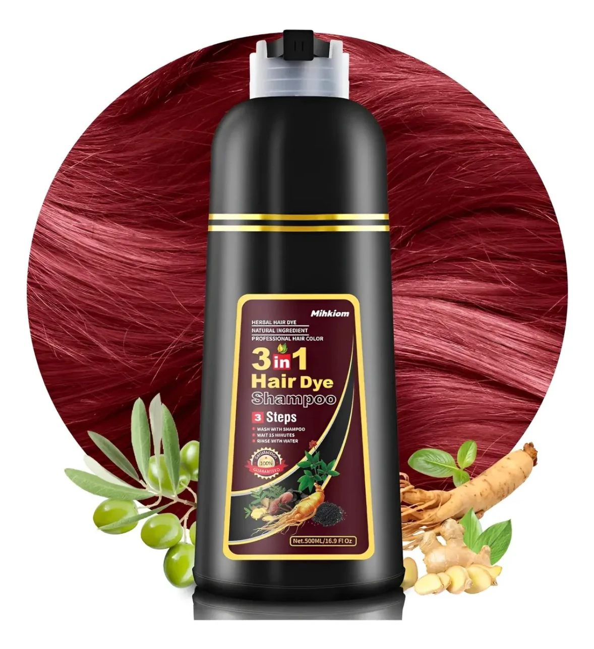Shampoo/locion matizadora 3 en 1 color rojo vino oscuro
