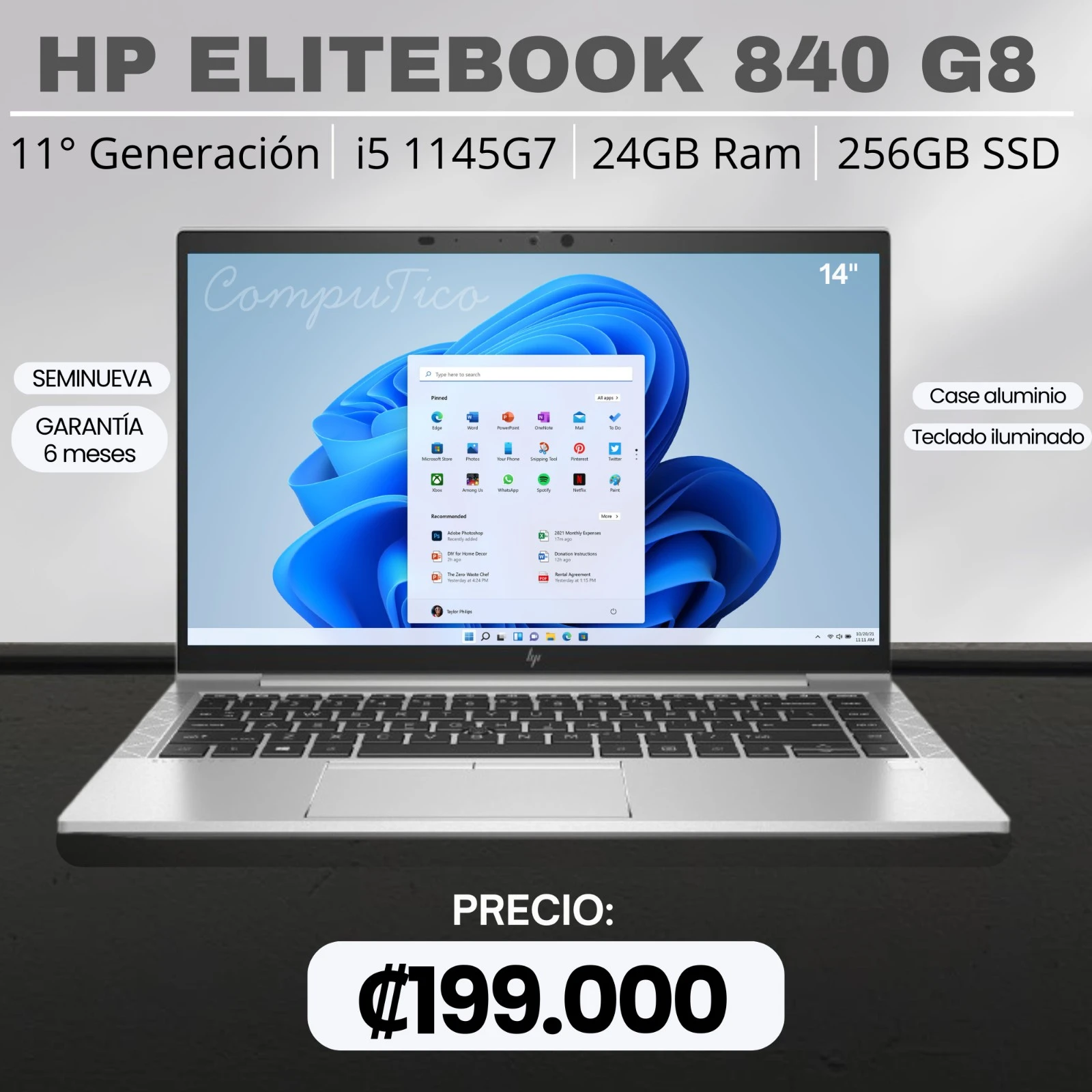 HP ELITEBOOK 840 G8 i5 1145G7 24/256gb