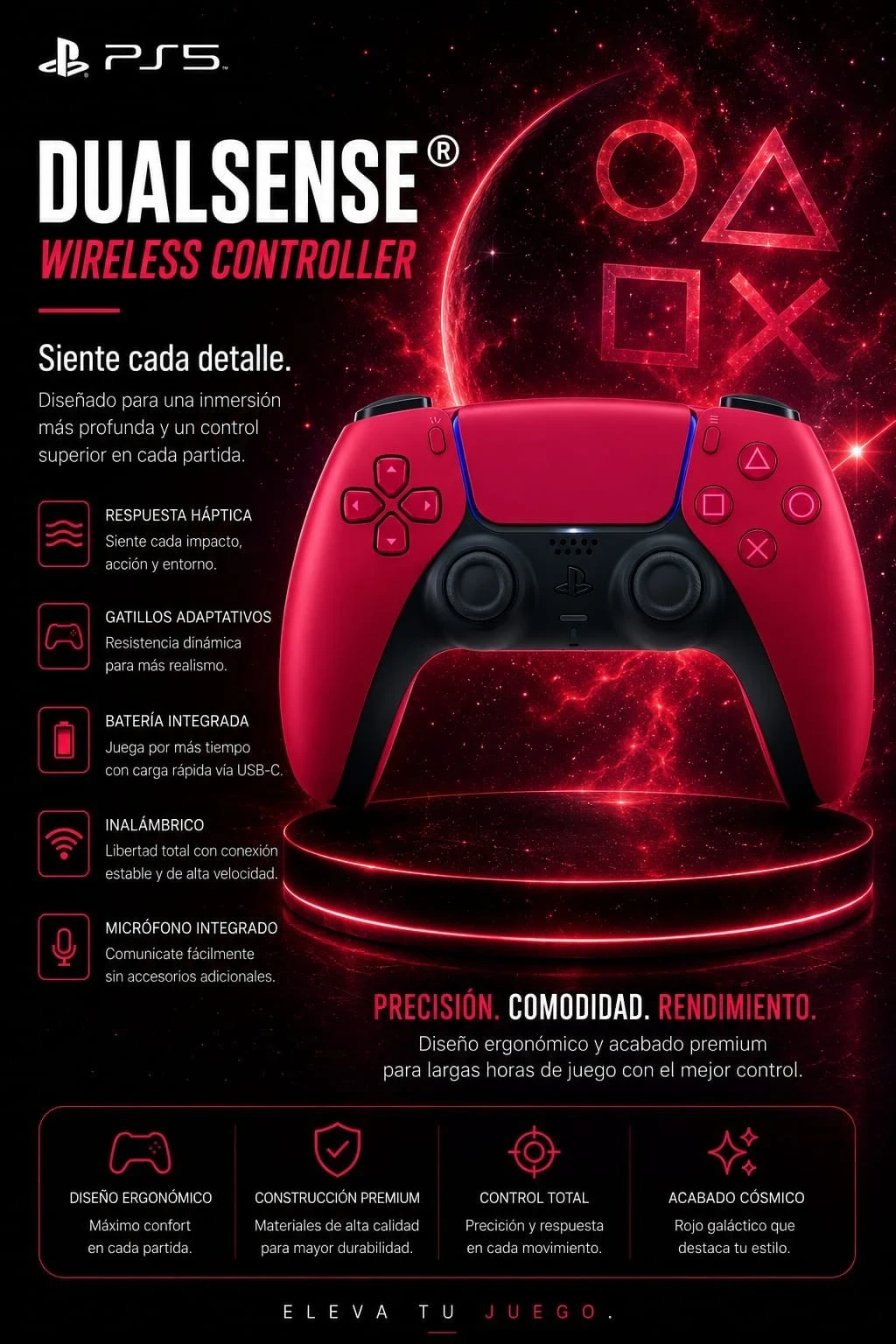 JOYSTICK PLAYSTATION 5 DUALSENSE COSMIC RED