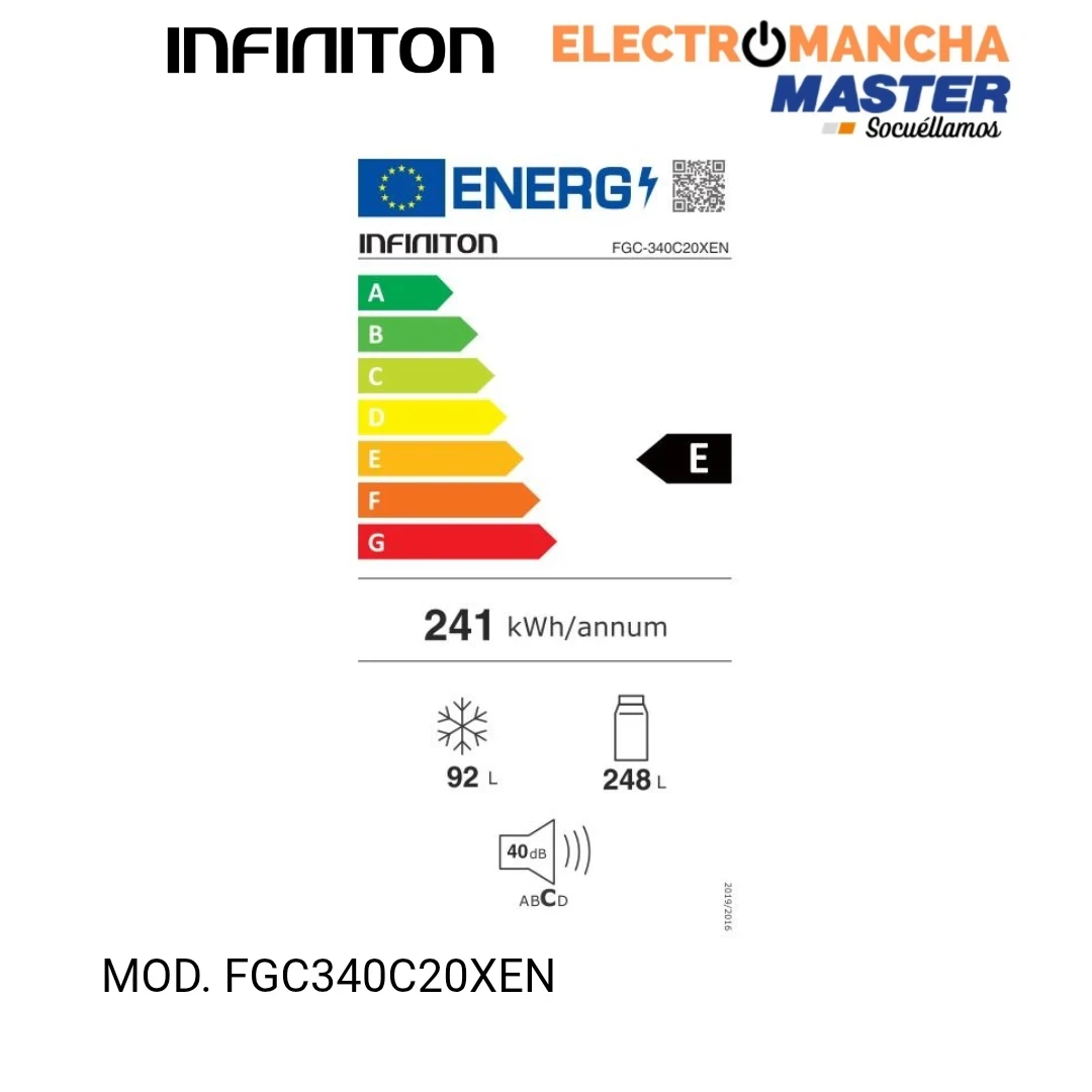 FRIGO COMBI INFINITON FGC340C20XEN 2,02*60 INOX NF E 3