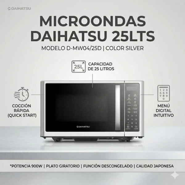 MICROONDAS DAIHATSU D-MW04/25D 25LTS SILVER