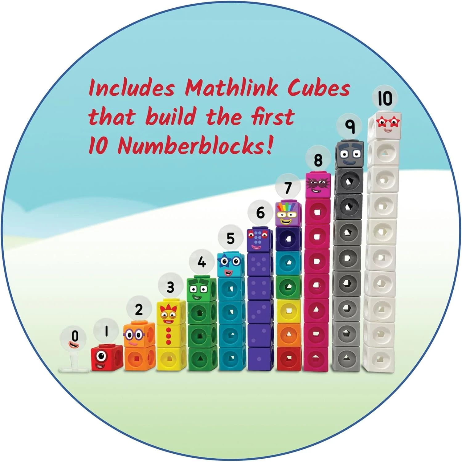 Hand2mind - Numberblocks, cubos MathLink, juego de actividades del 1-10 5