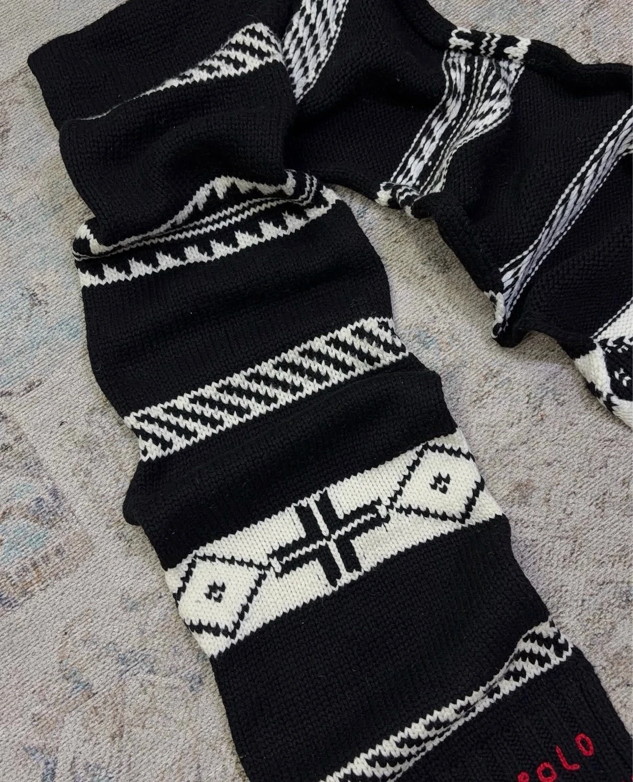 Bufanda PoloR alphL auren Unisex de Lana y Acrílico (Negro/Blanco) 3
