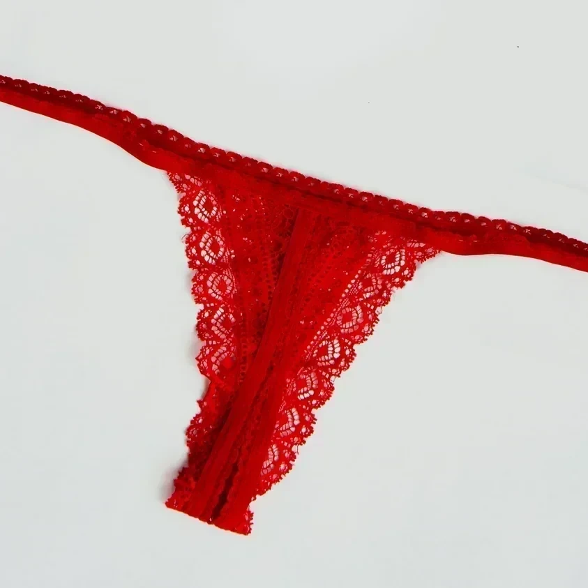 Colaless Abierta De Puntilla Rojo