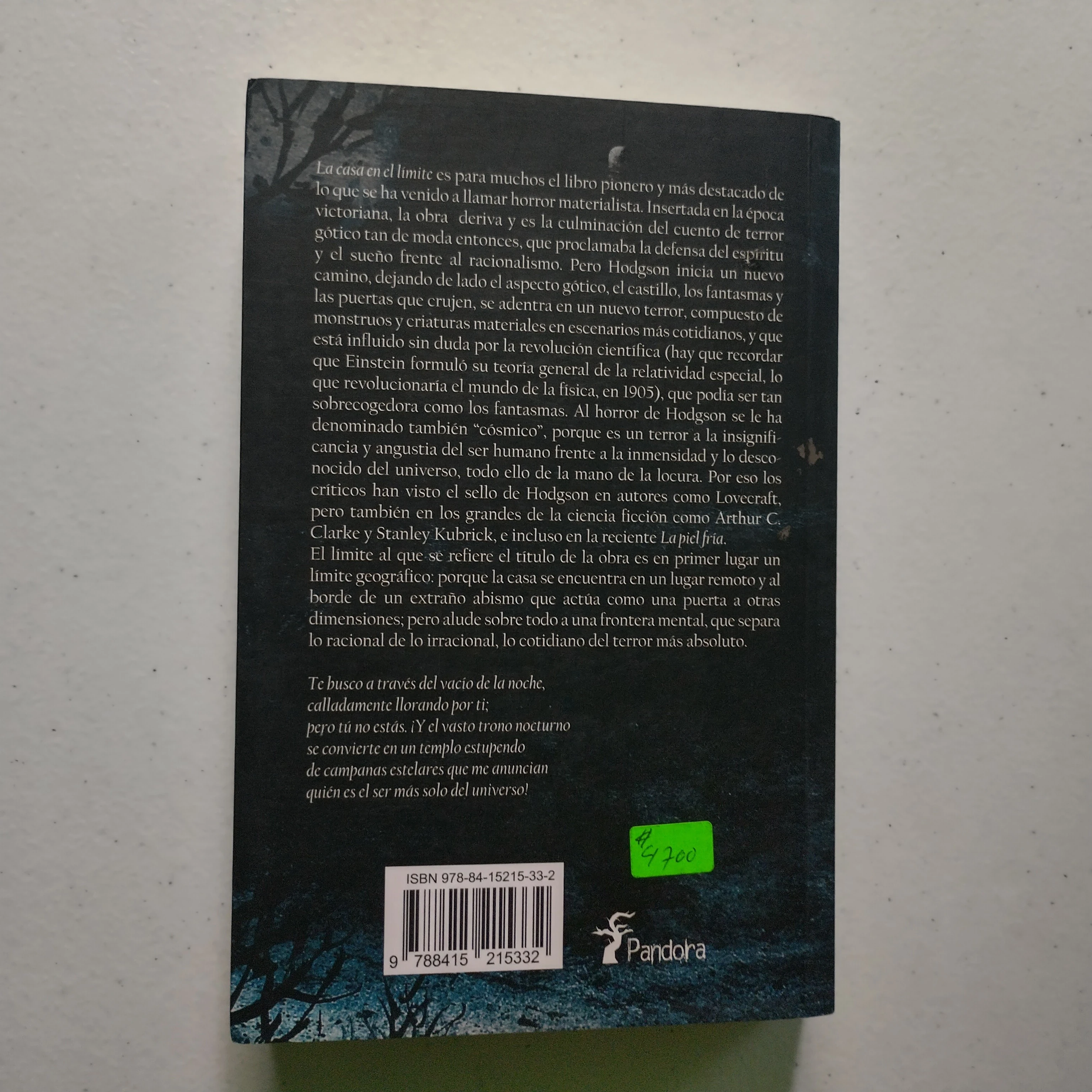 La casa en el límite, William Hope Hodgson. Nuevo 2
