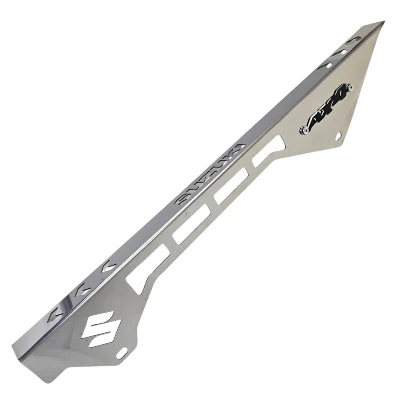 AX 4 Protector de cadena acero cromado logo 3d negro ML
