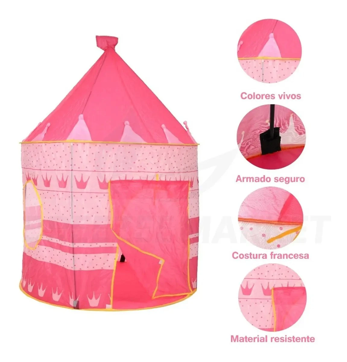 Carpa Castillo Plegable Niños Rosada 4