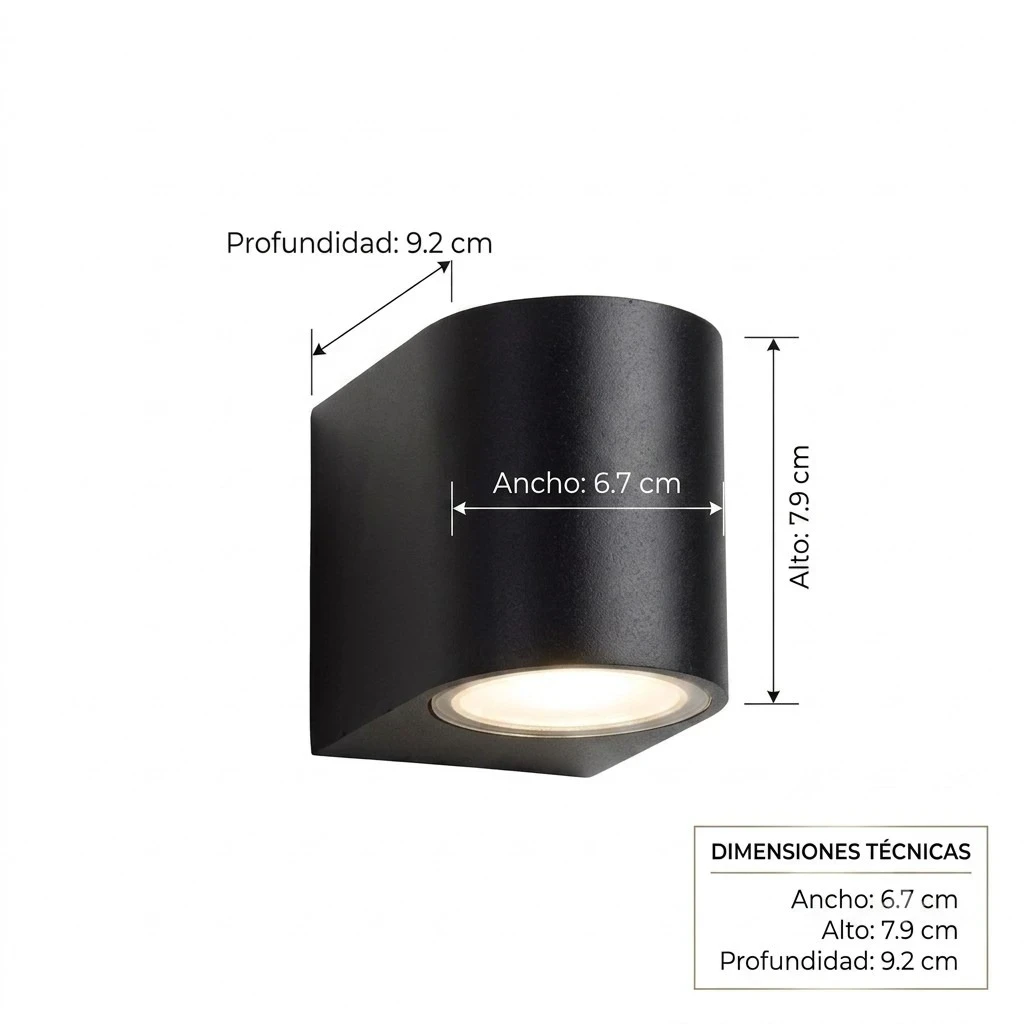 APLIQUE PARED NEGRO ENSI IP65 1L GU10 6