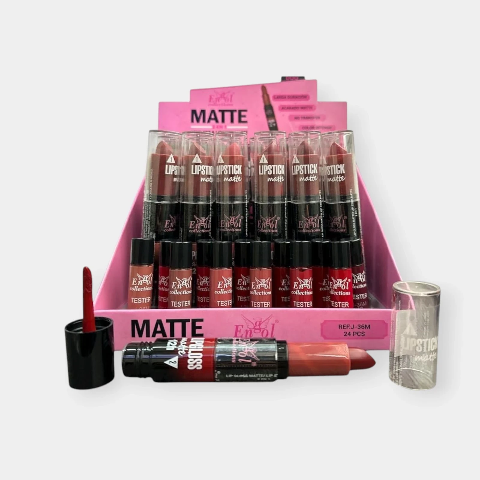 engol labial doble liquido y barra matte j-36m