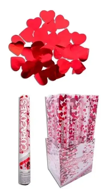 LANZA PAPEL CORAZONES ROJOS
