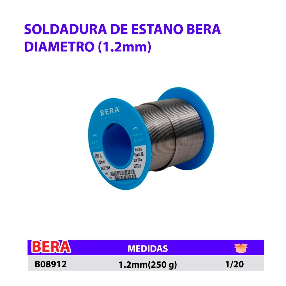 SOLDADURA DE ESTAÑO BERA DIA:1.2 mm 250 G
