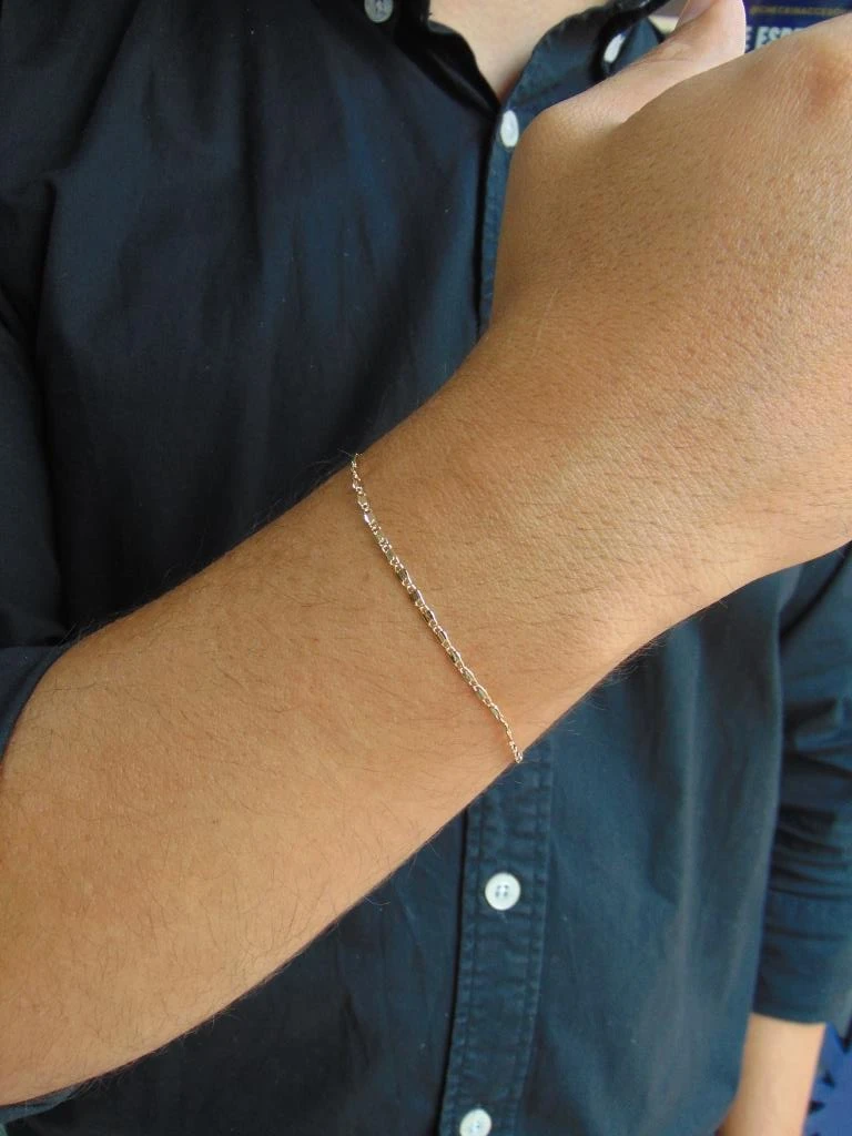 PULSERA RODIO DOR HOMBRE TEJIDO GUCCI 2MM | 20CM LARGO 