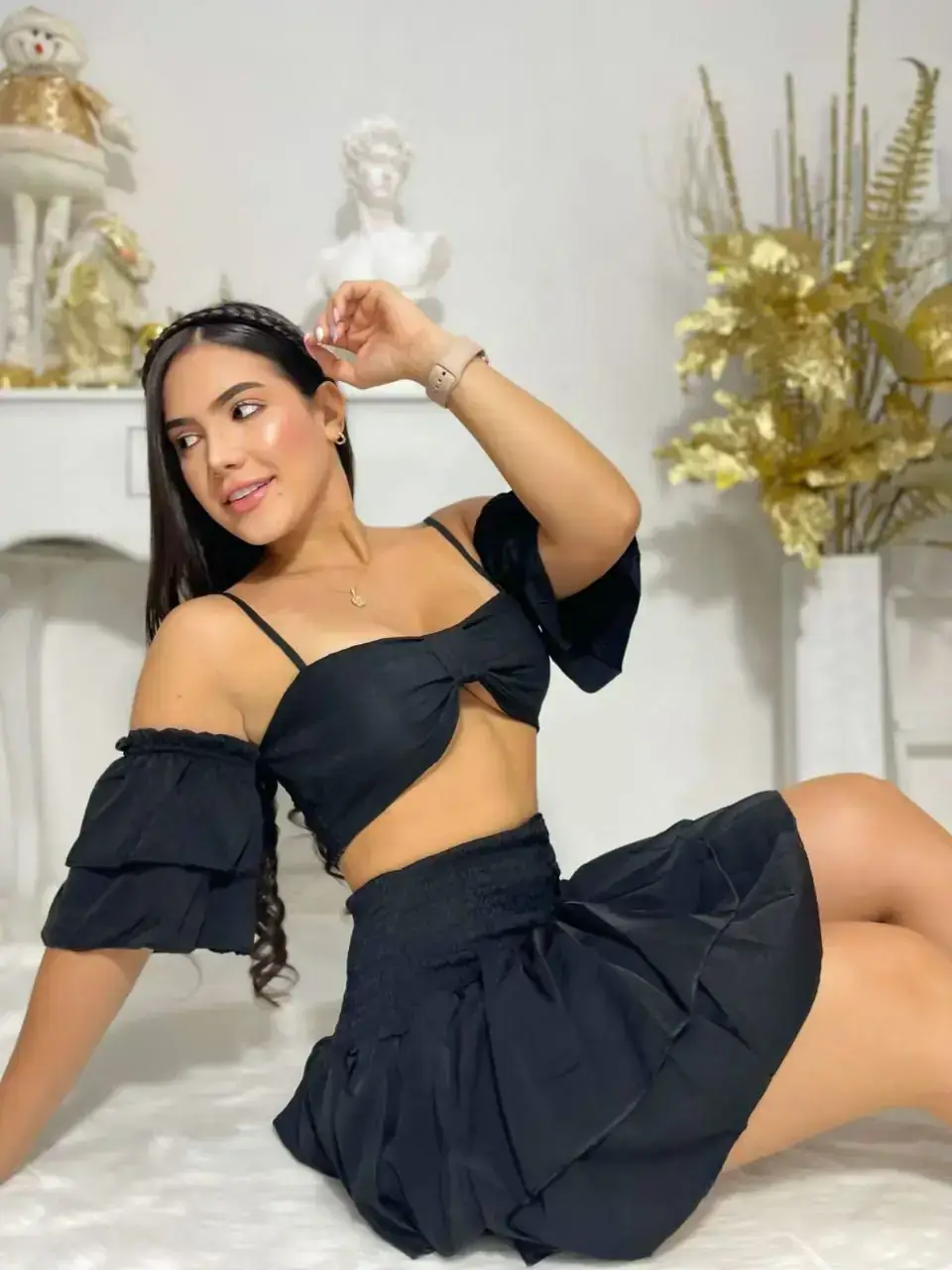 Conjunto de falda enresortada  4