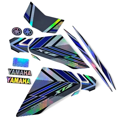 Xtz 125 Calcomanias 2021 tornasol lineas negro gris azul