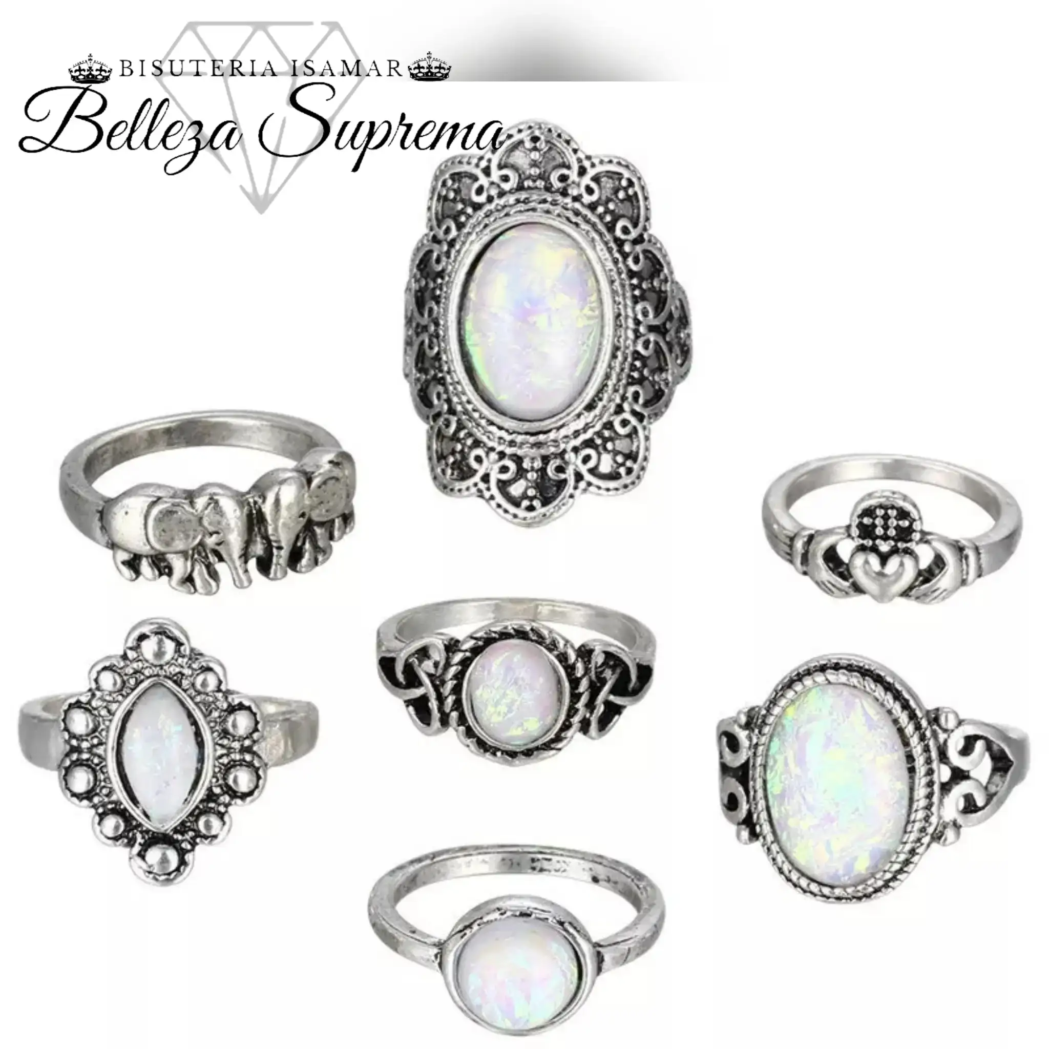 SET DE ANILLOS EN PLATA QUEMADA 2
