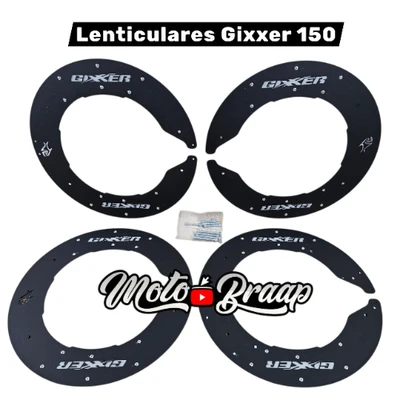  GIXXER 150 Juego de lenticular para los 2 rines acero negro ML