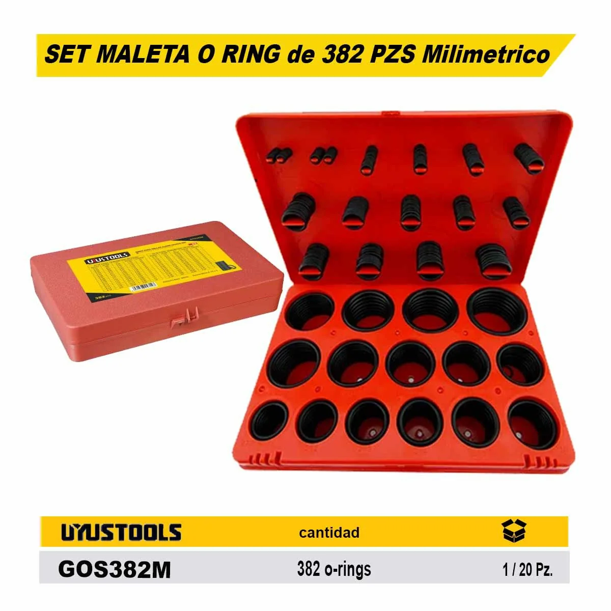 SET MALETA O RING UYUST de 382 PZS Milimetrico 