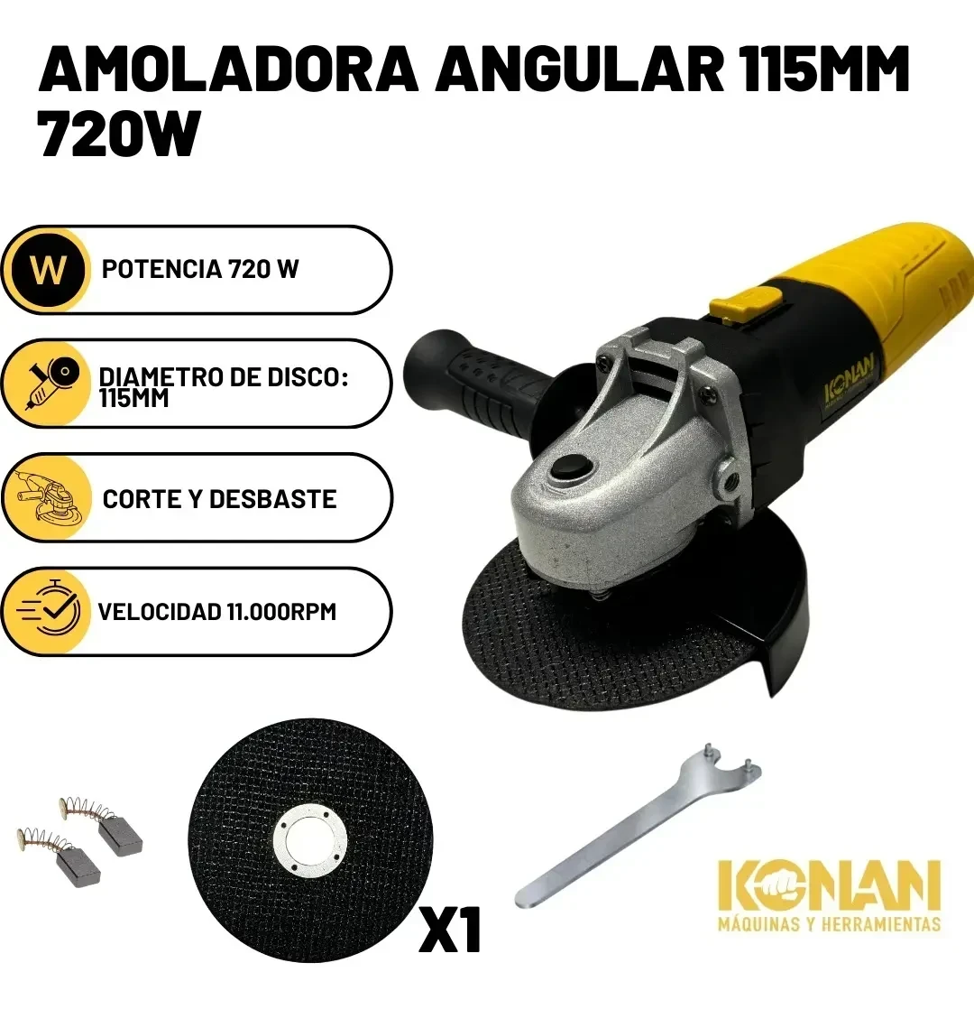 AMOLADORA ANGULAR LUSQTOFF L-820 • 720W (115 mm) 2