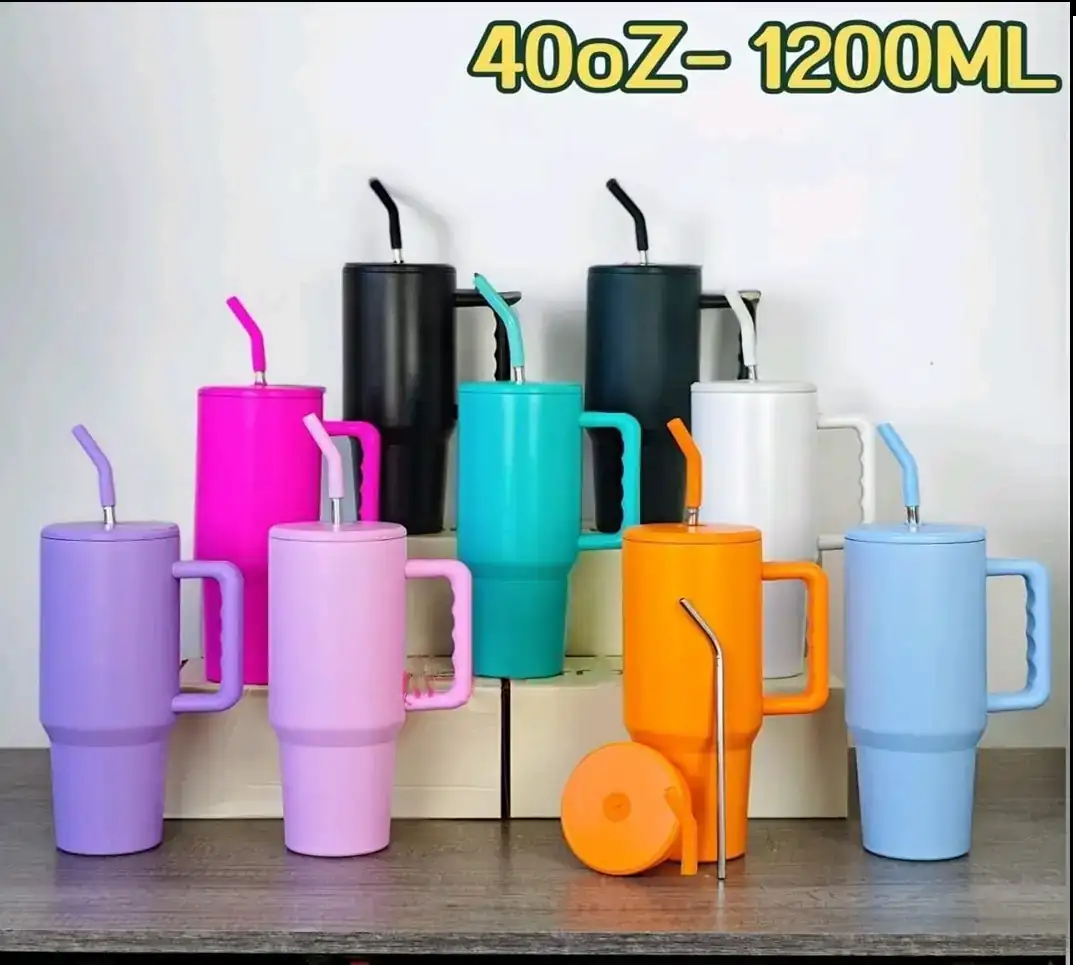 Vaso tipo stanley popote acero
