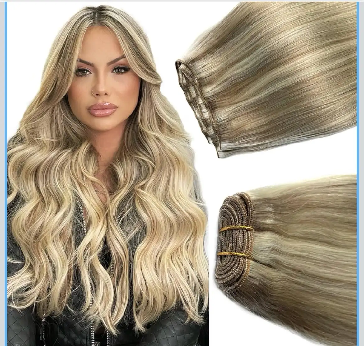 Extensiones de cabello humano 14 pulgadas, 100g para coser 