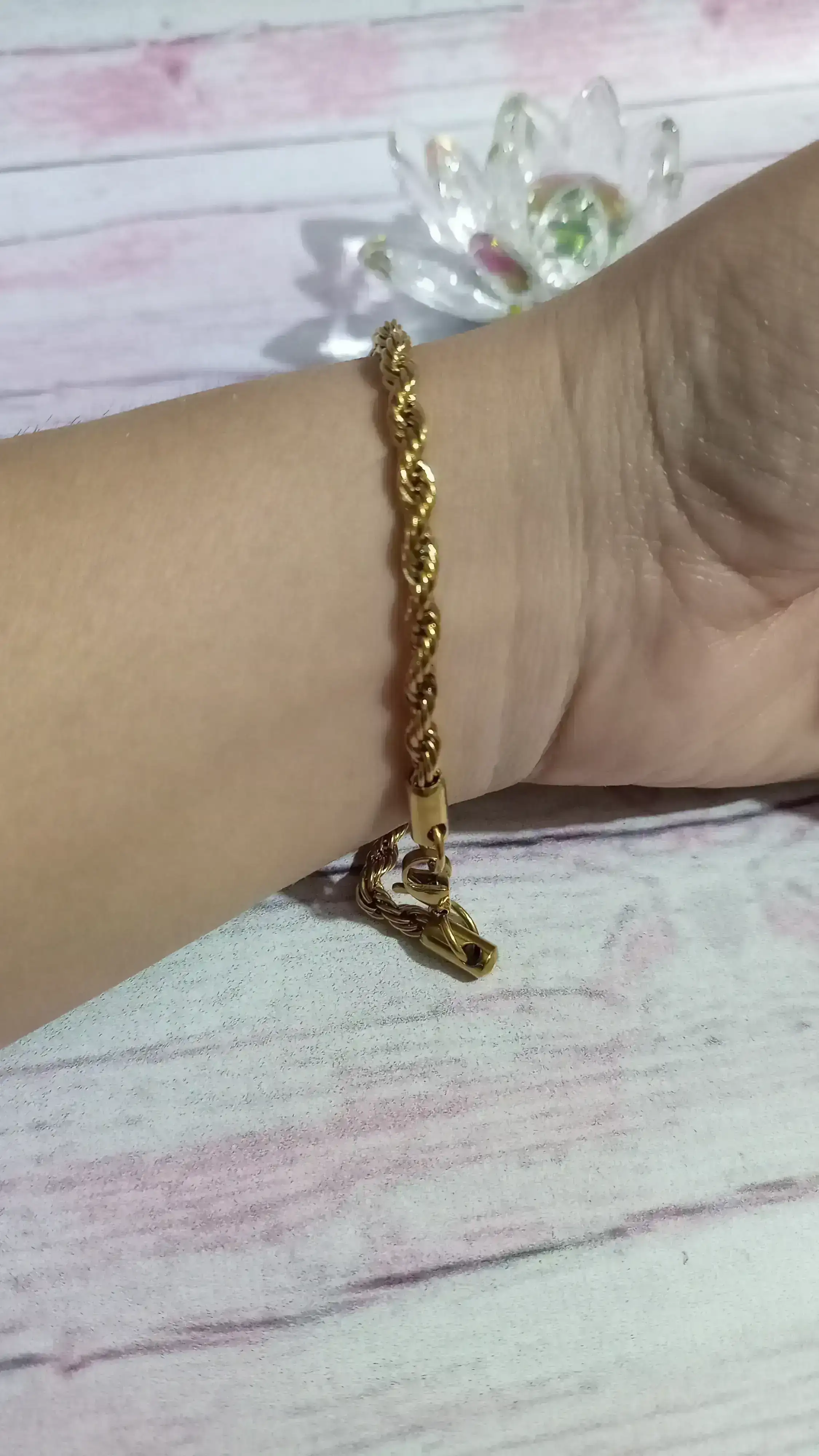 PULSERA CADENA EN ACERO DORADO!! 2