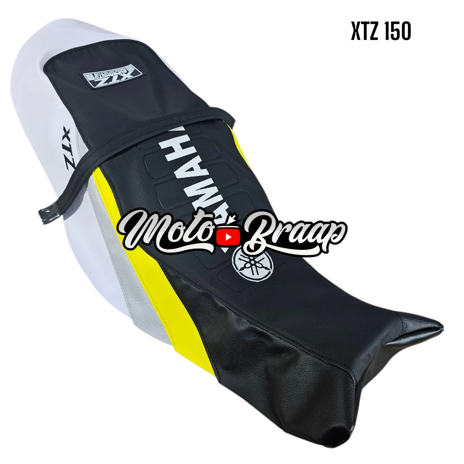 TP XTZ 150 Tapizado Cold Line negro amarillo blanco letrero en medio