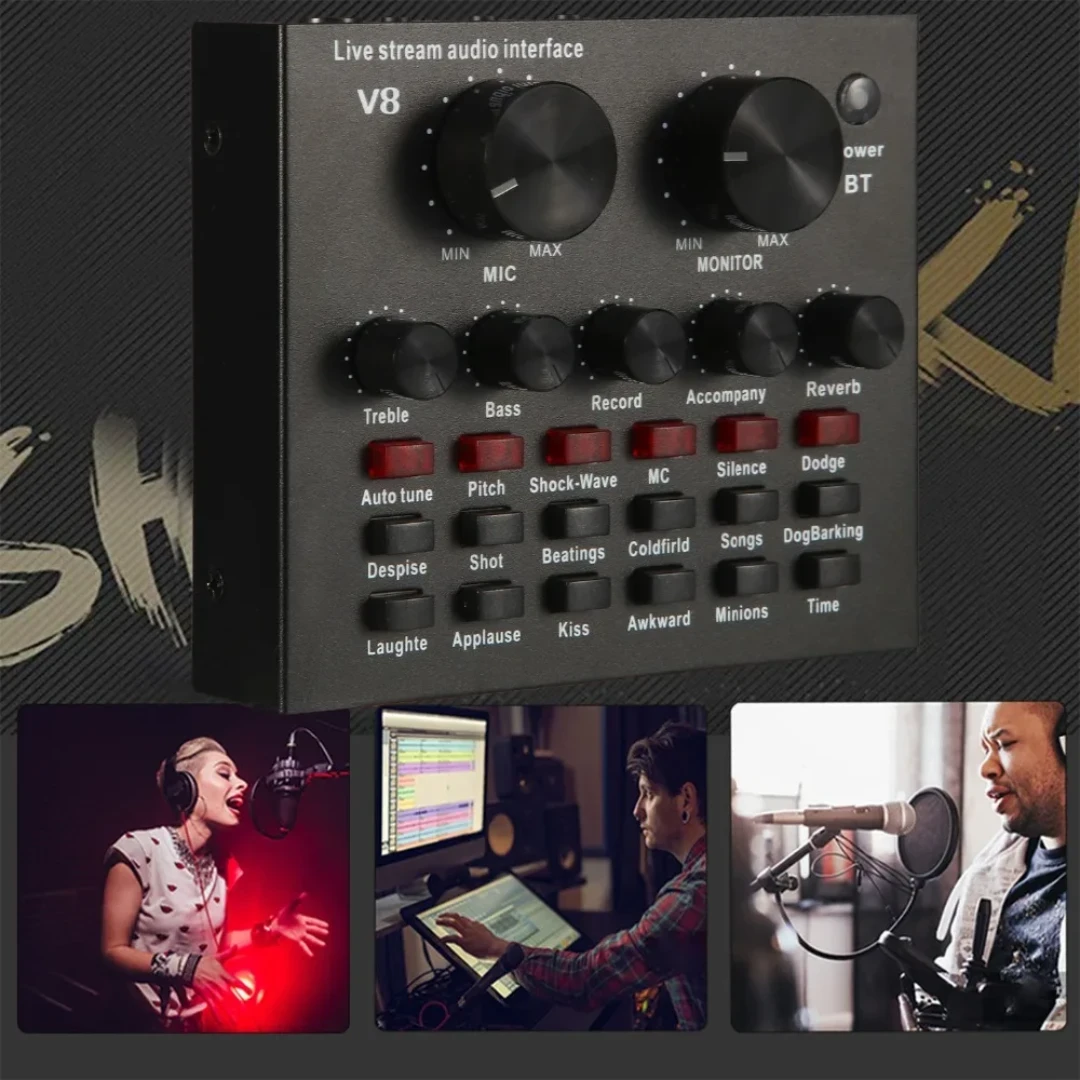 Mezclador de audio externo interfaz USB  5