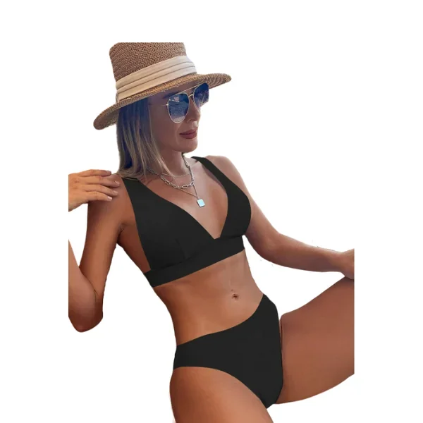 Bañador bikini simple de cuello V