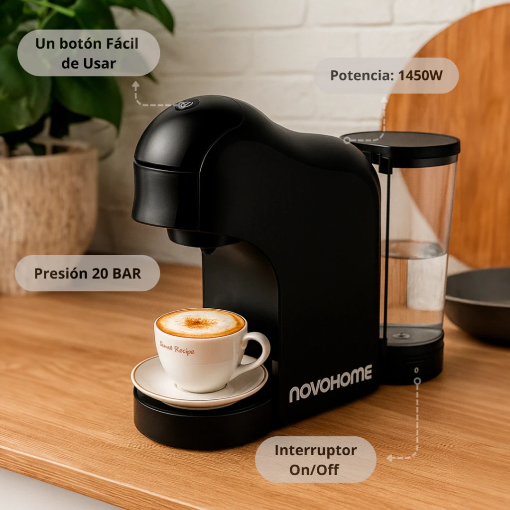 CAFETERA EXPRESO MULTICAPSULA NOVOHOME 1450W 2